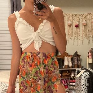 White front tie bralette